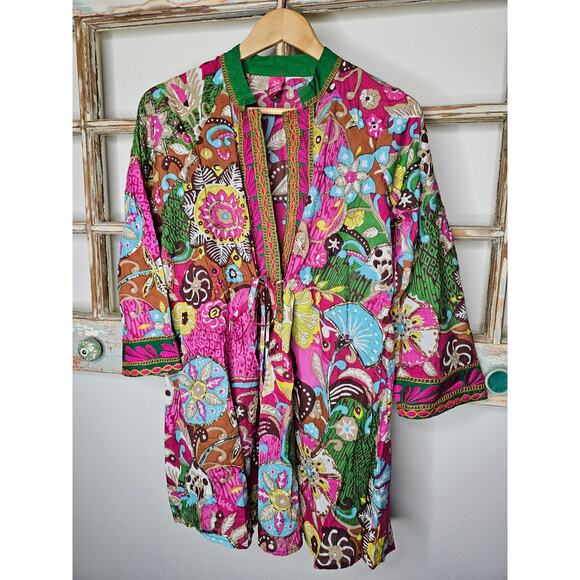 Sandy Starkman Embellished Boho Tunic Top Embroidered Ladies Size Small - Picture 3 of 8